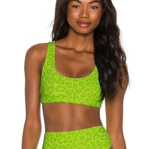NWT Peyton Bikini Top in Lemon Lime Leopard